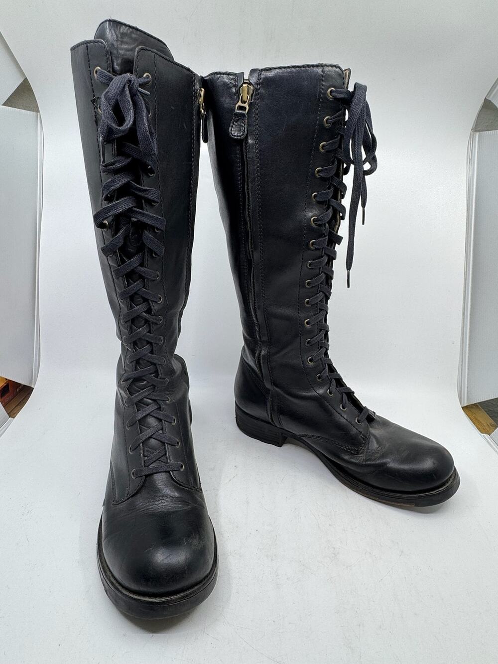 Vintage PALLADIUM lace-up Leather Knee-high Boots